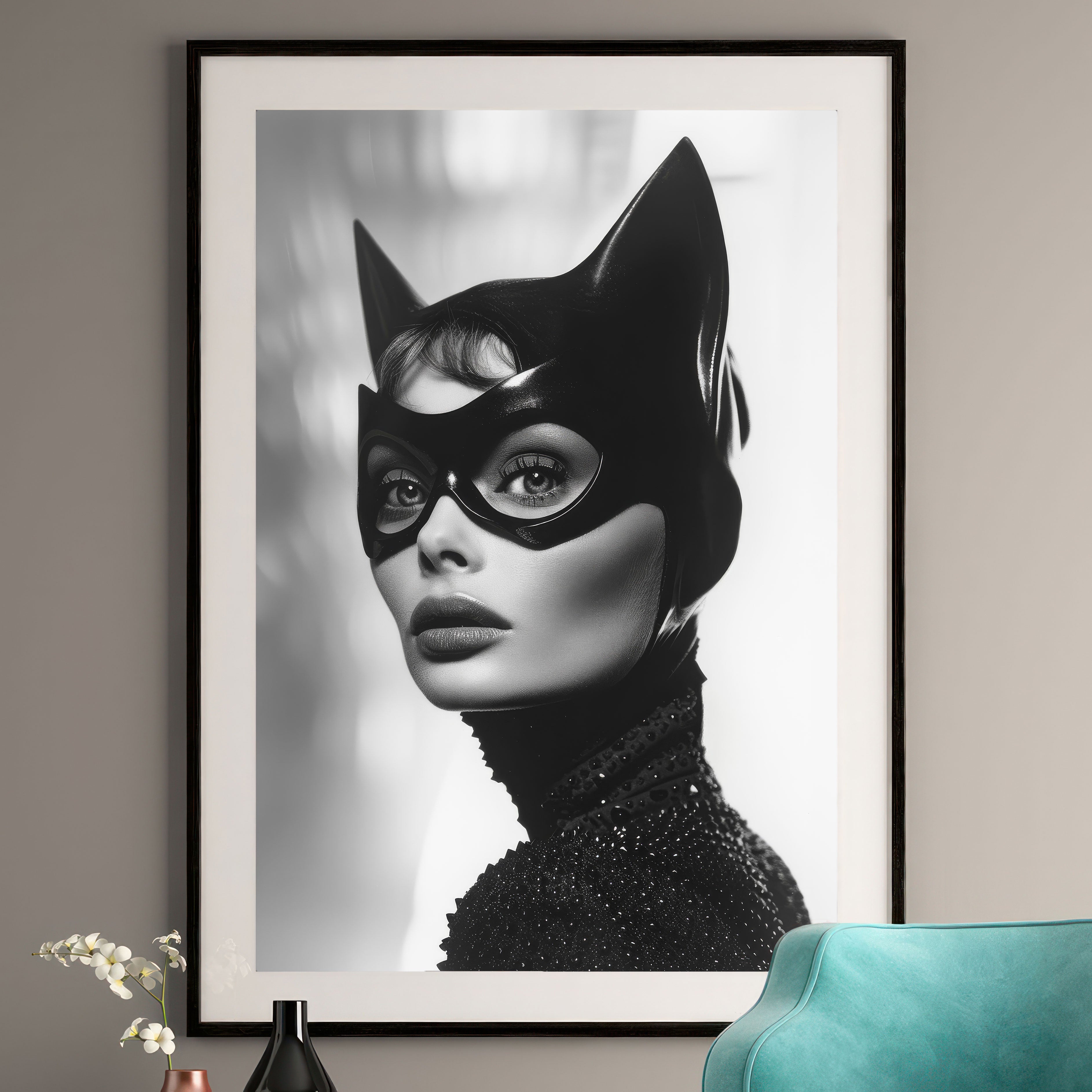Audrey Hepburn Catwoman Portrait - Vintage Hollywood