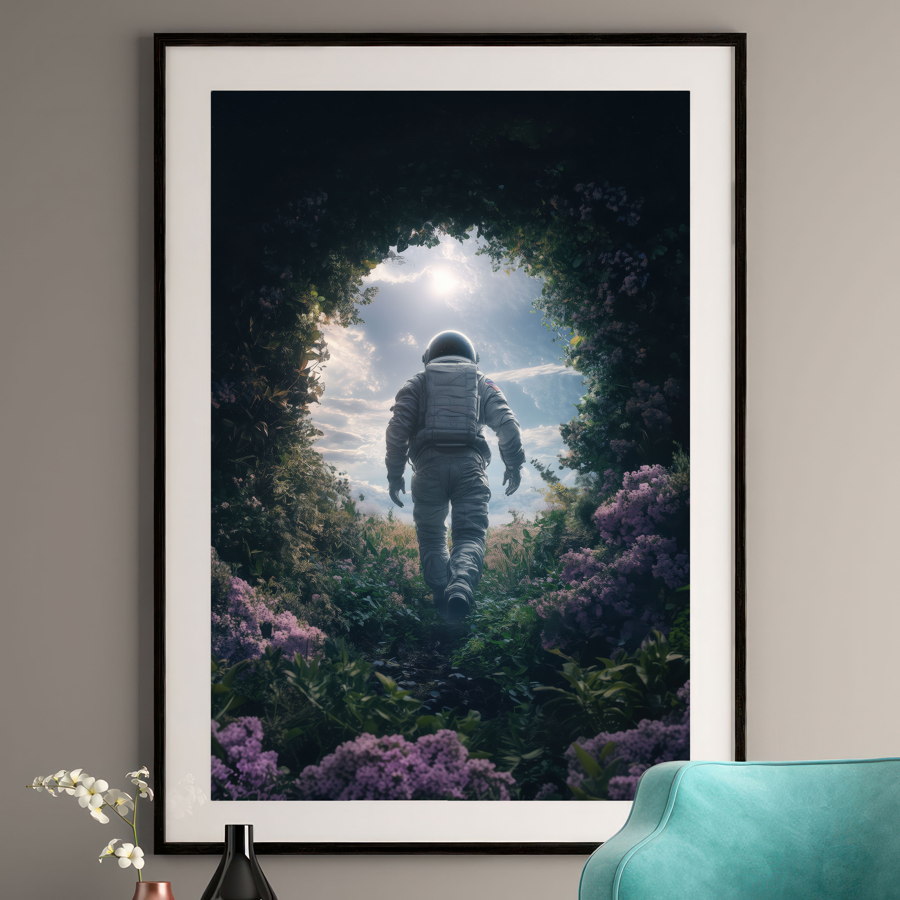 Astronaut Garden Art Print - Space Wall Art