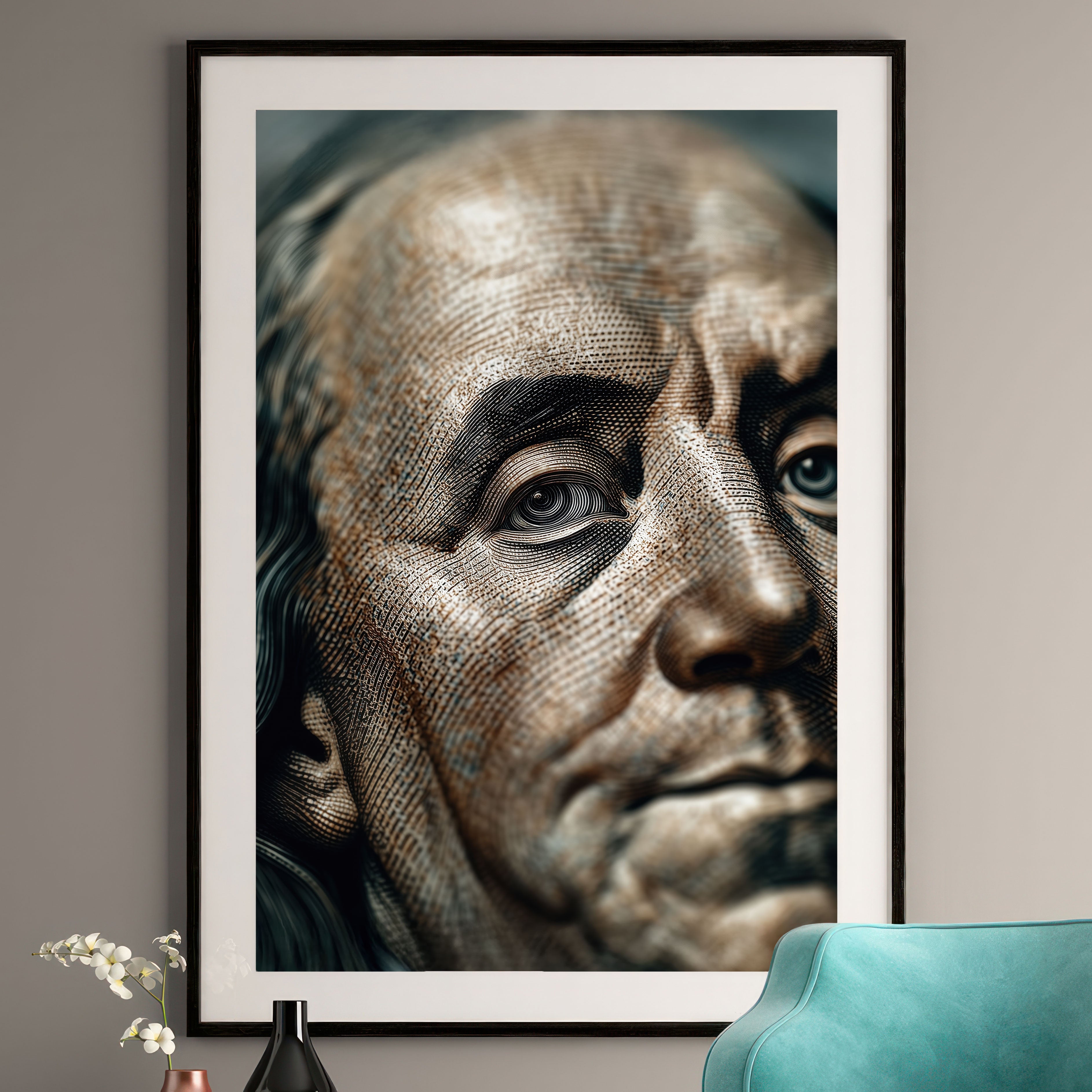 Ben Franklin Art Print - Hundred Dollar Bill Wall Art
