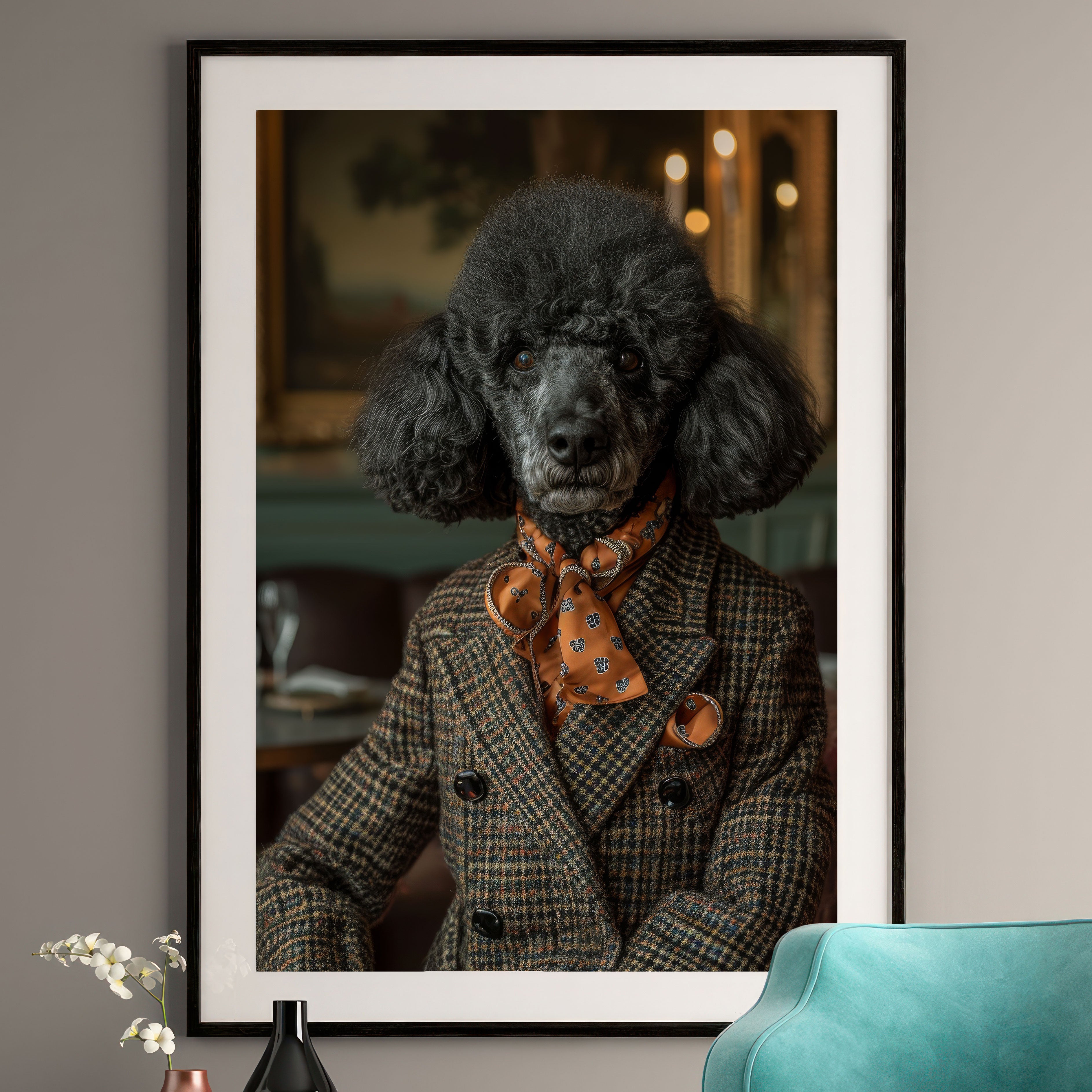 Black Poodle Art Print - Sophisticated Dog Wall Art