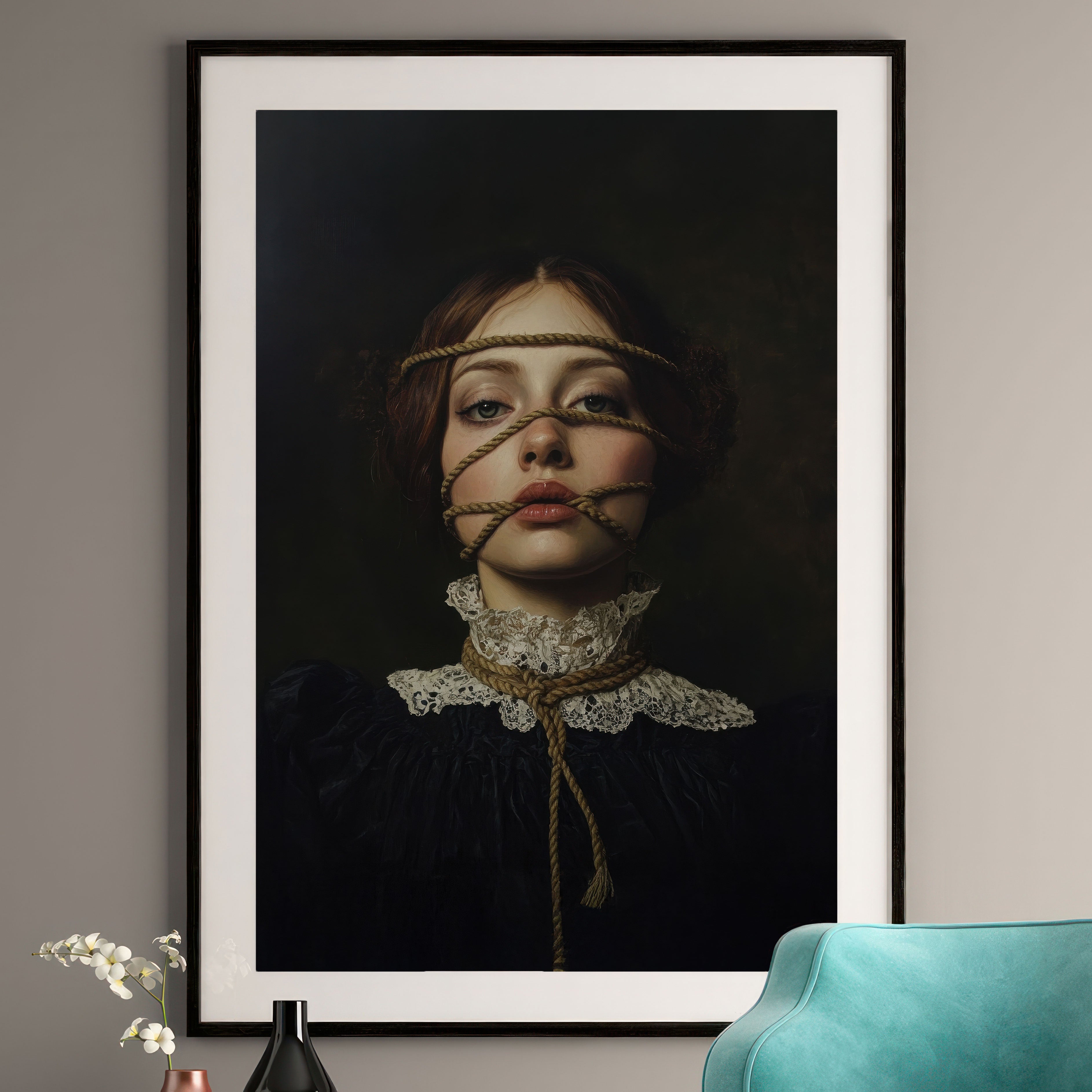 Renaissance Woman with Rope - Dark Art Print