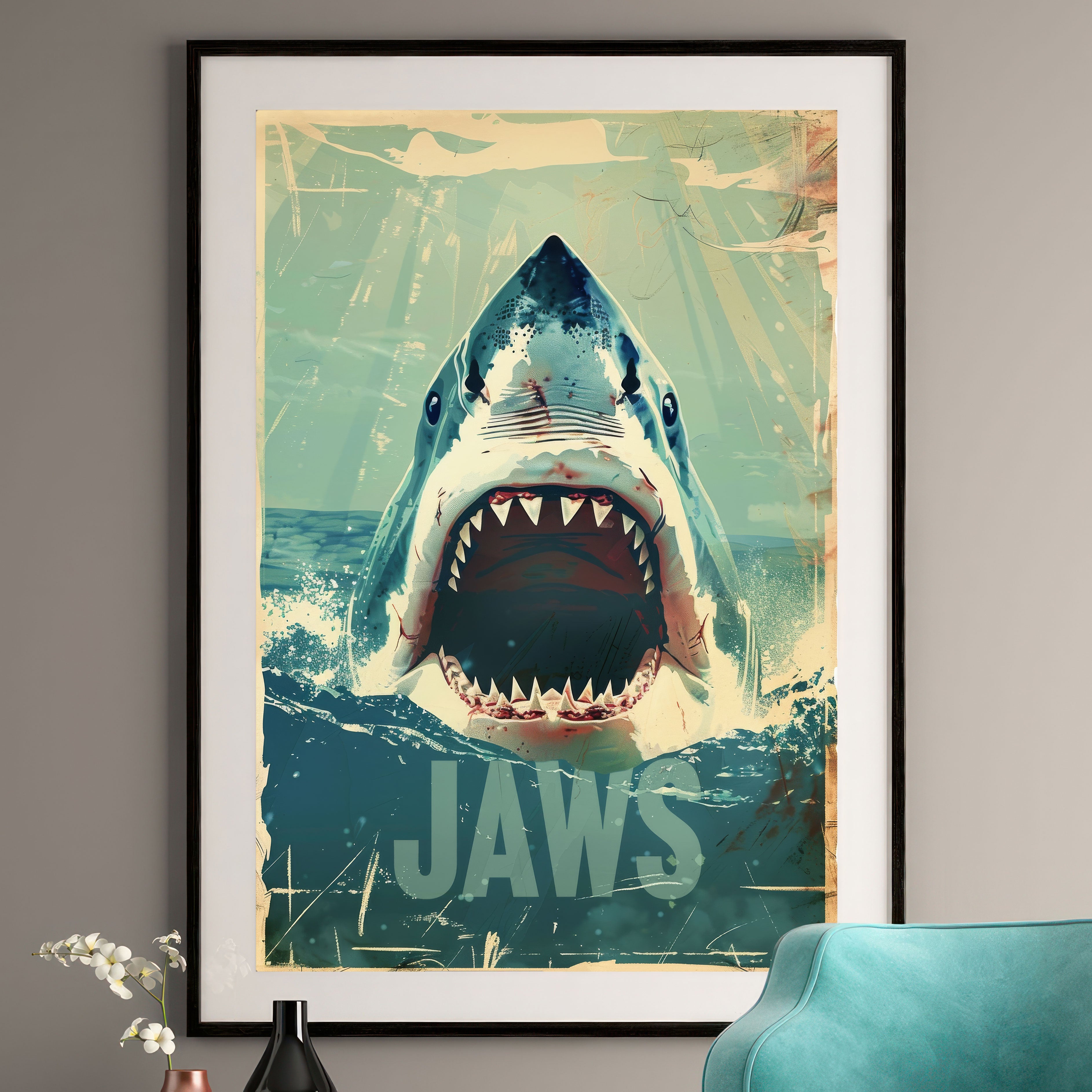 Jaws Poster - Vintage Movie Art Print