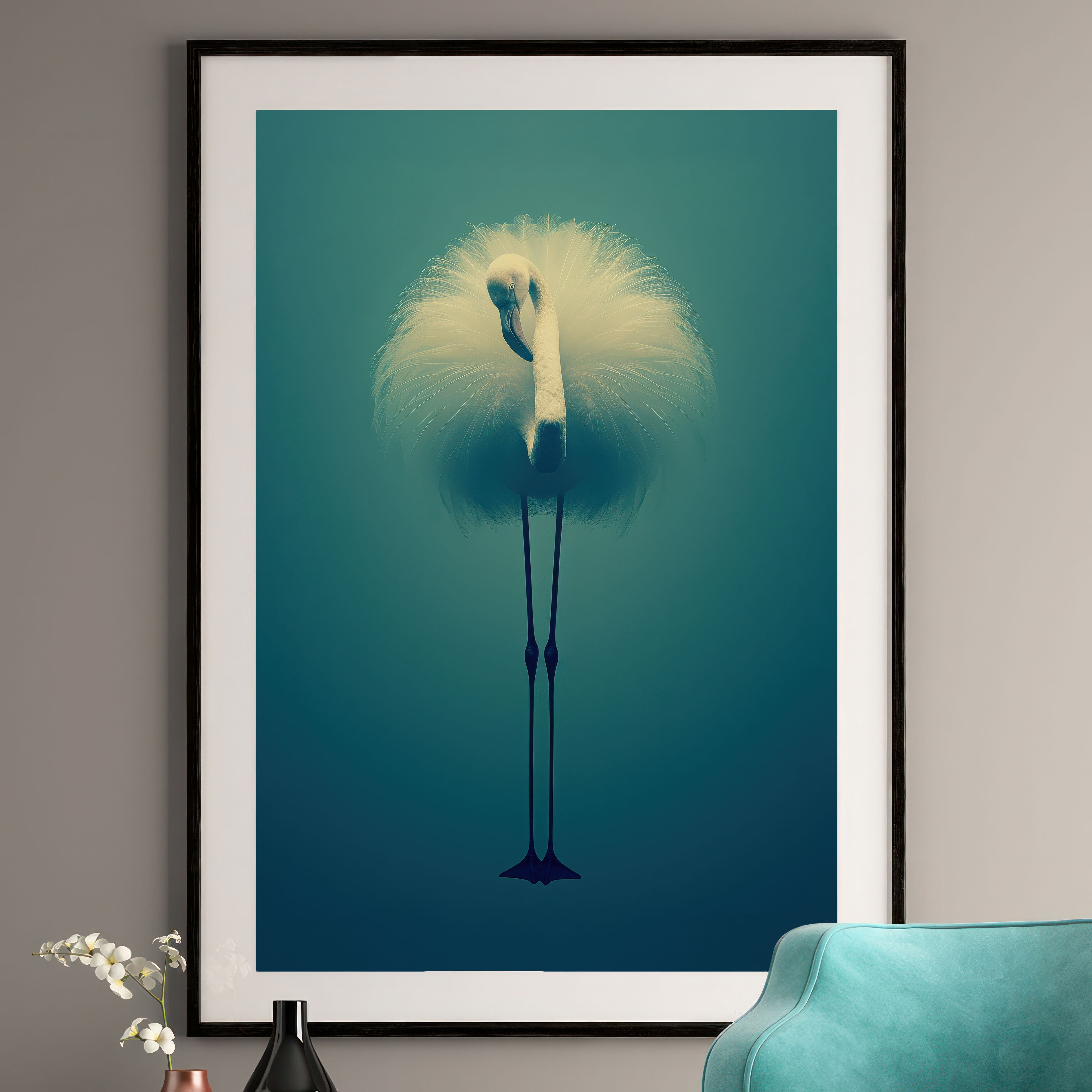 Elegant Flamingo Art Print - Minimalist Bird Wall Art
