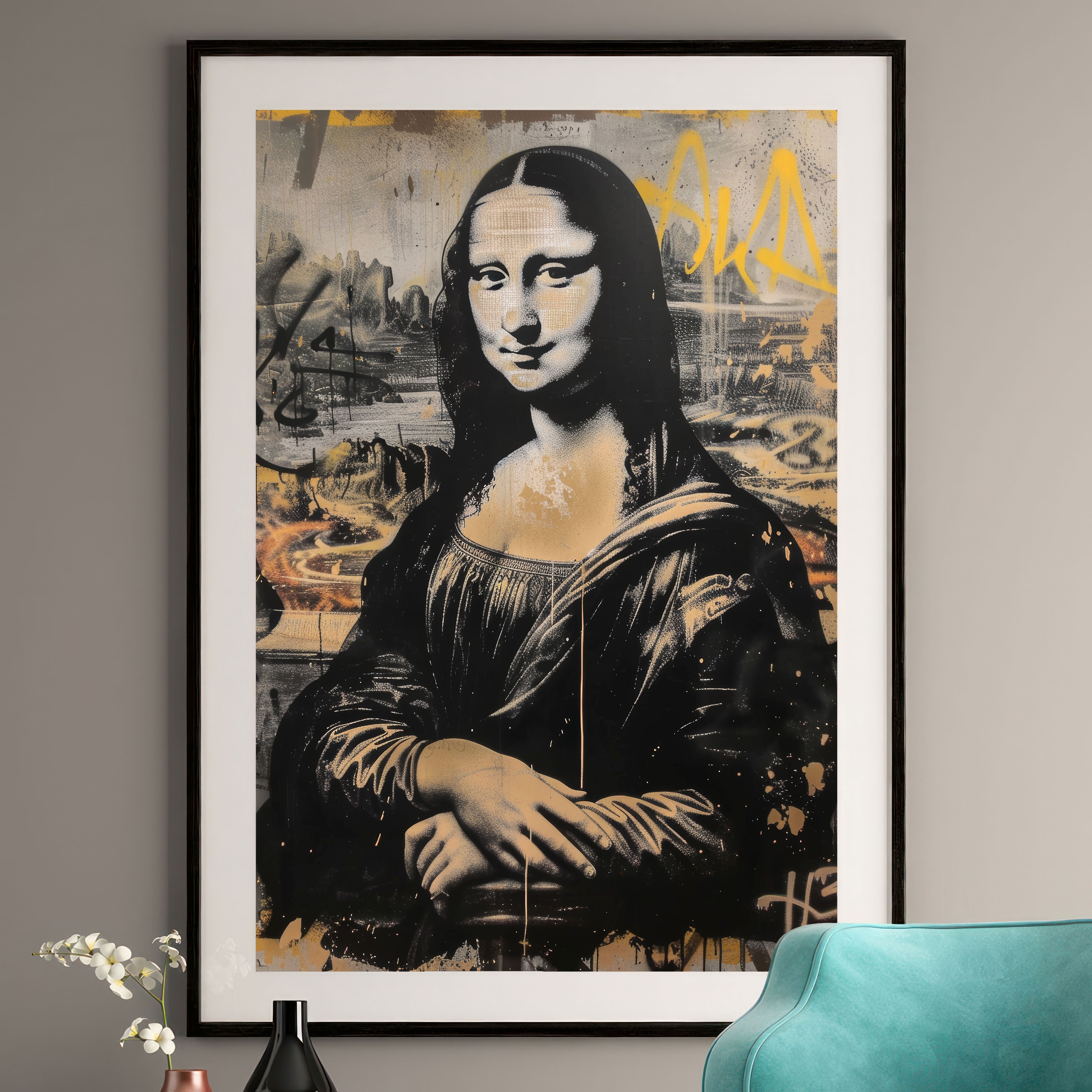 Banksy Mona Lisa Print - Graffiti Art - Street Art Decor