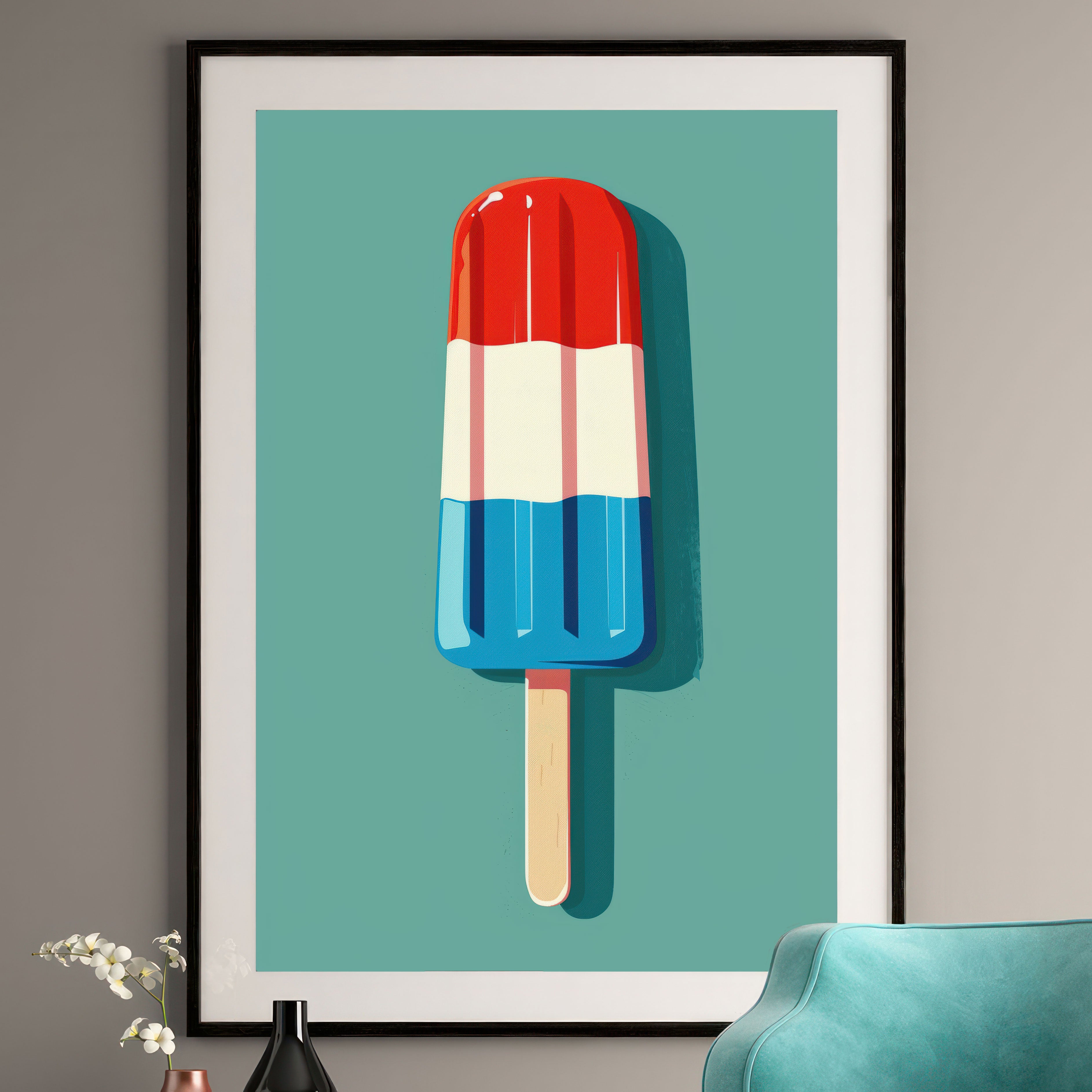 Retro Popsicle Art Print - Vintage Americana Wall Art