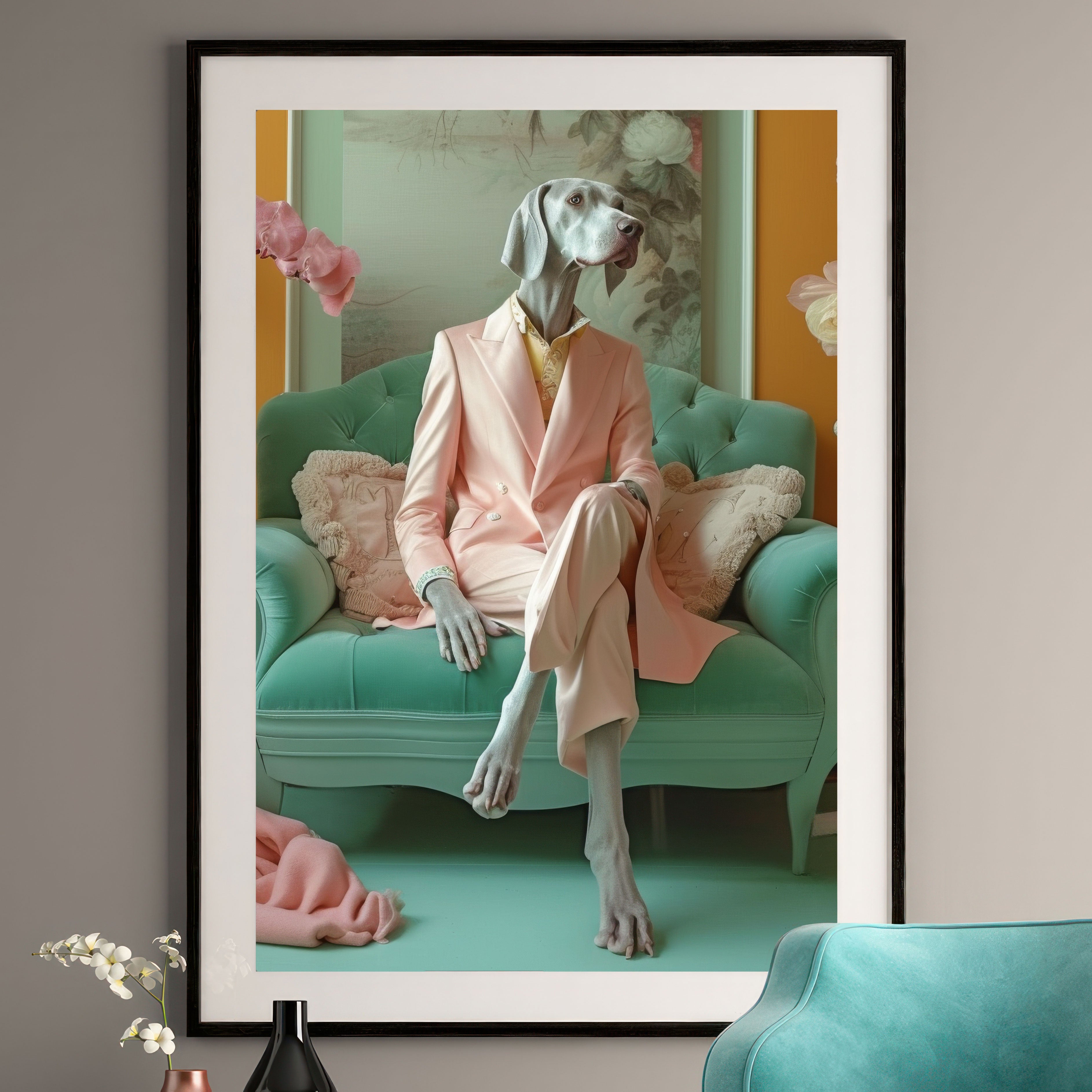 Weimaraner Art Print - Distinguished Dog Portrait