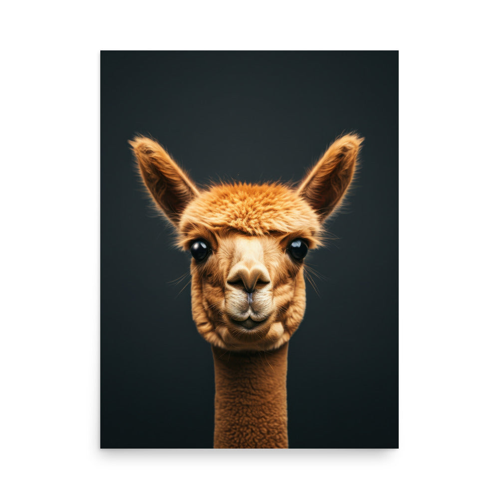 Alpaca Wall Art Print - Cute Animal Portrait - Nursery & Farmhouse Decor