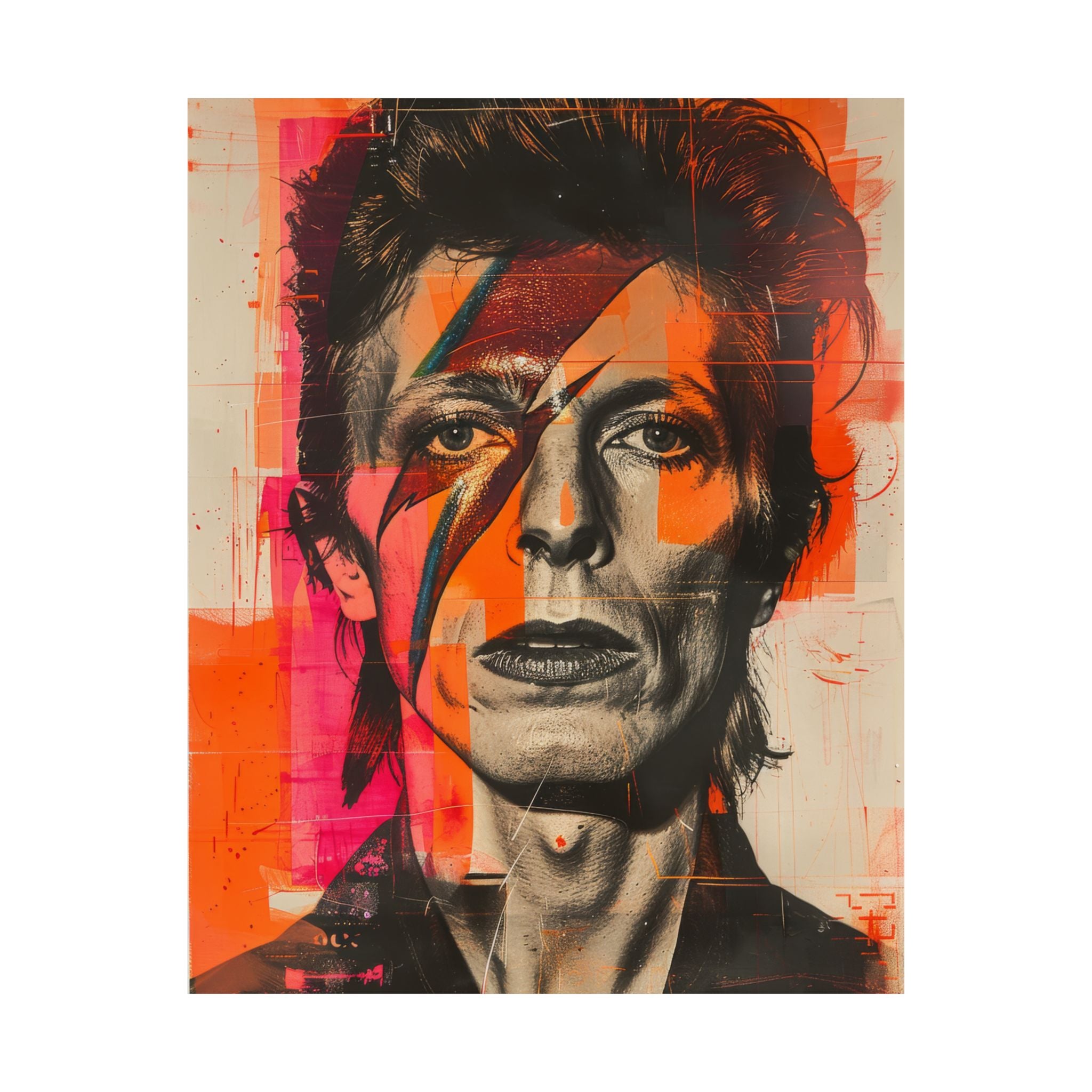 David Bowie Risograph Print - 70s Pop Art