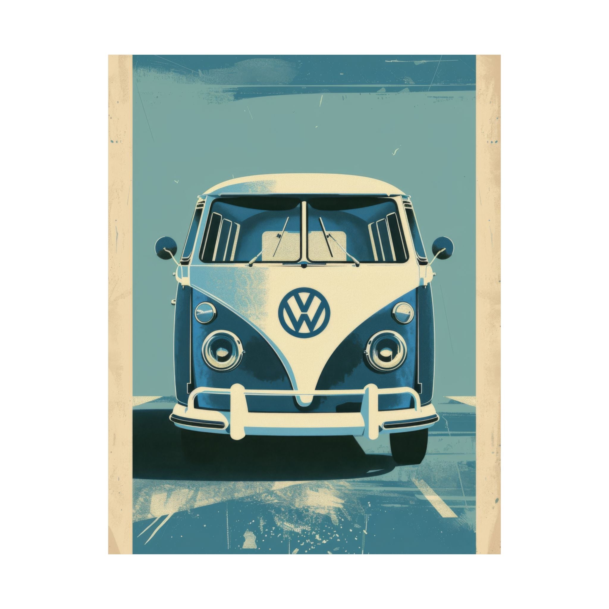 VW Bus Poster - Retro 1960s Van Art Print