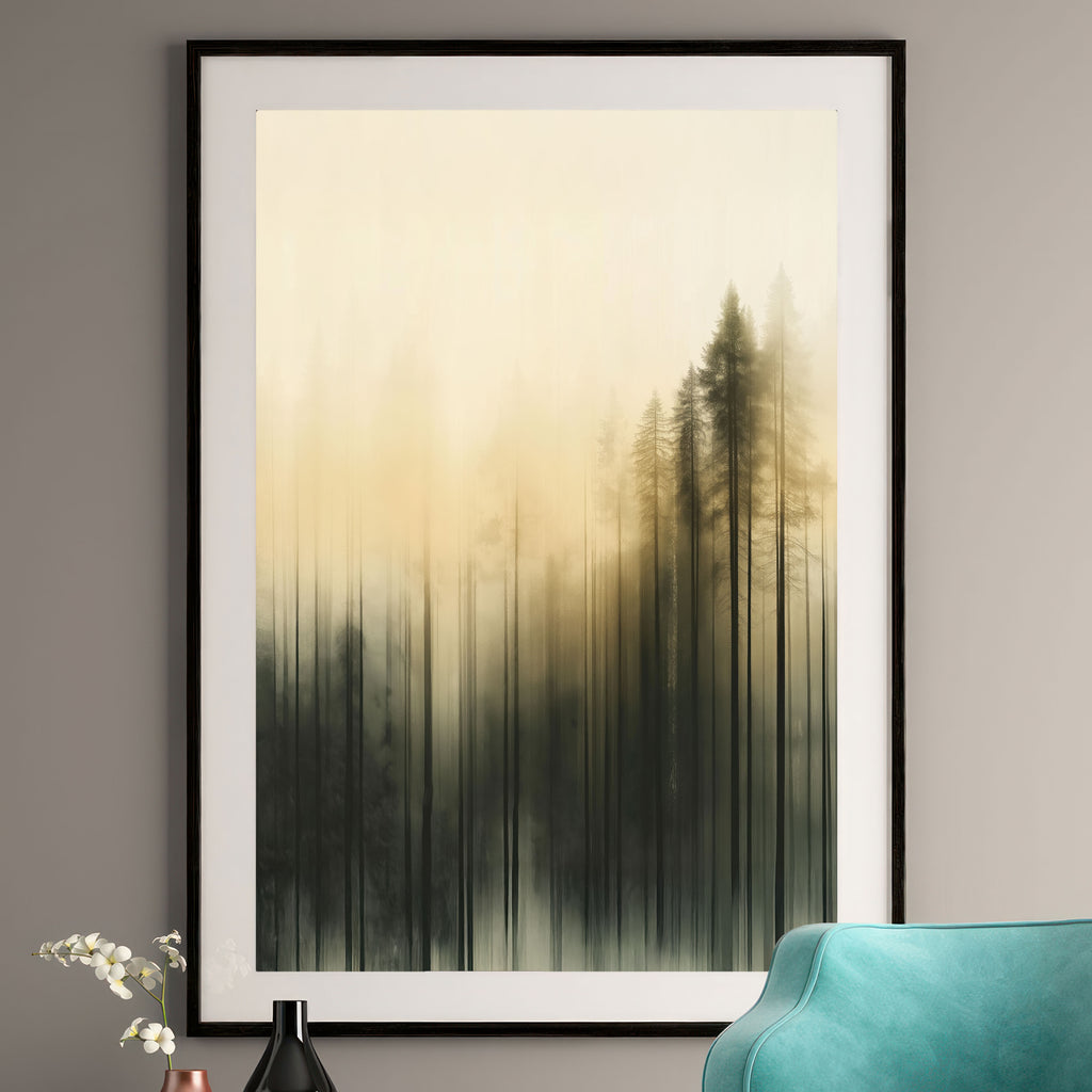 Misty Forest Art Print - Forest Wall Art
