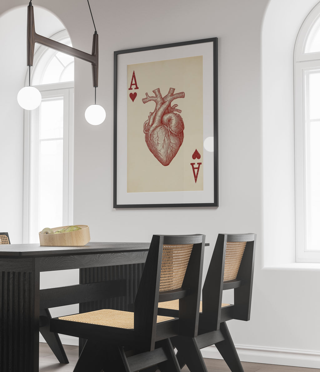 Anatomical Heart Ace of Hearts Art Print