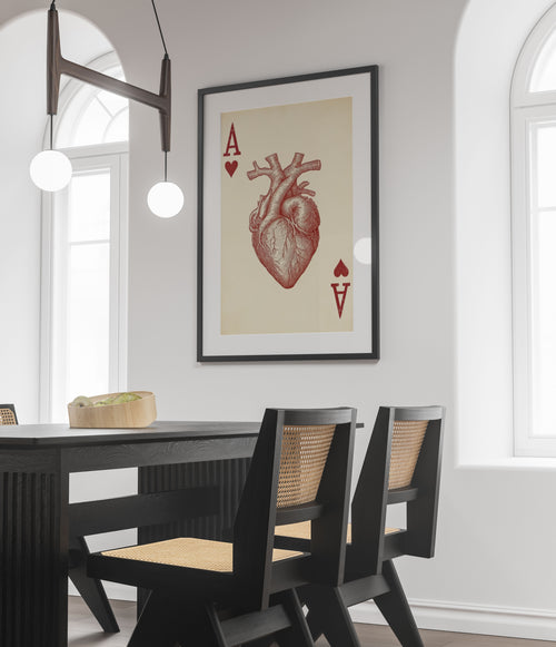 Anatomical Heart Ace of Hearts Art Print