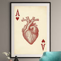 Anatomical Heart Ace of Hearts Art Print