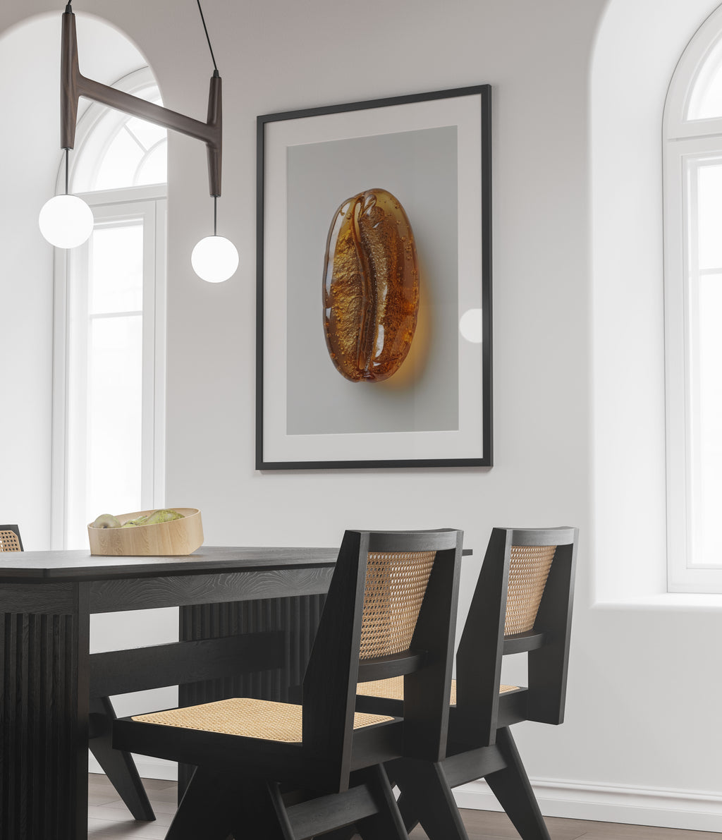 Coffee Bean Art Print - Minimalist Kitchen Wall Art