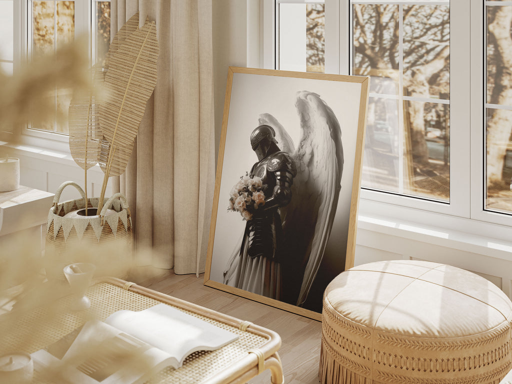Angelic Knight Print - Ethereal Fantasy Wall Art