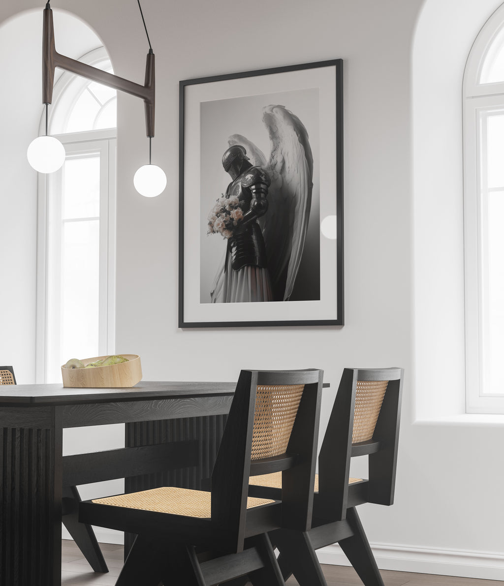 Angelic Knight Print - Ethereal Fantasy Wall Art