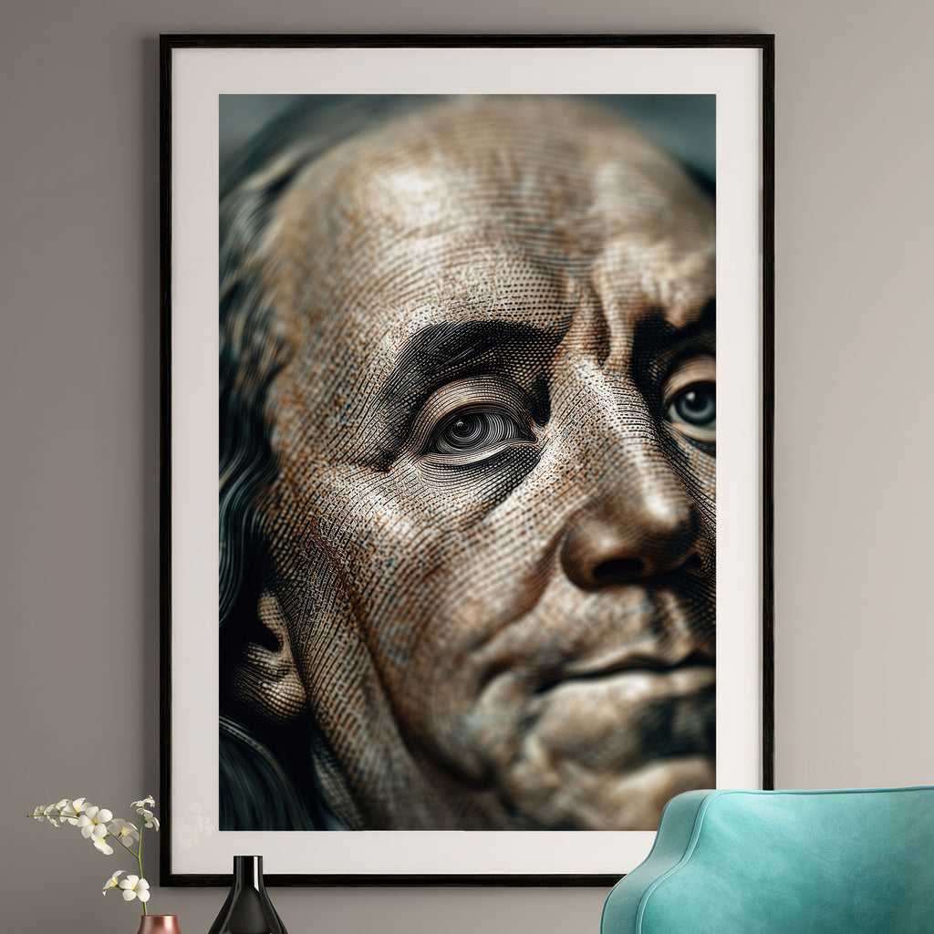Ben Franklin Art Print - Hundred Dollar Bill Wall Art