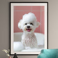 Bichon Frise Bathtime Art Print - Adorable Dog Wall Art