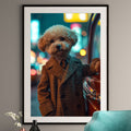 Bichon Frise Art Print - Dapper Dog, Vintage Car