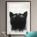 Black Cat Portrait - Intense Eyes Wall Art - Fine Art Print