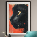 Black Cat Art Print - Modern Gothic Wall Decor