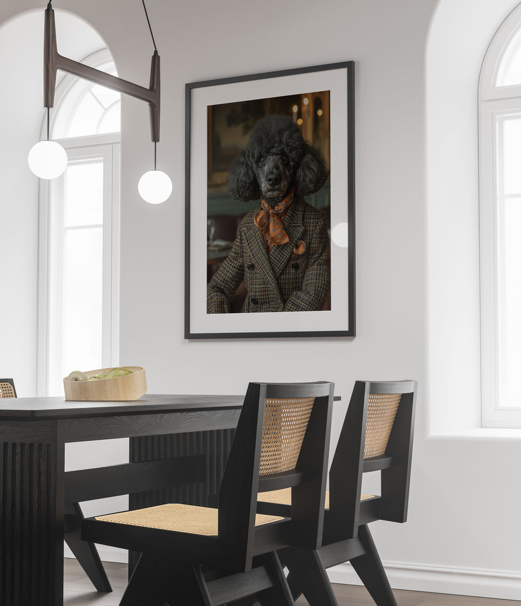 Black Poodle Art Print -  Sophisticated Dog Wall Art