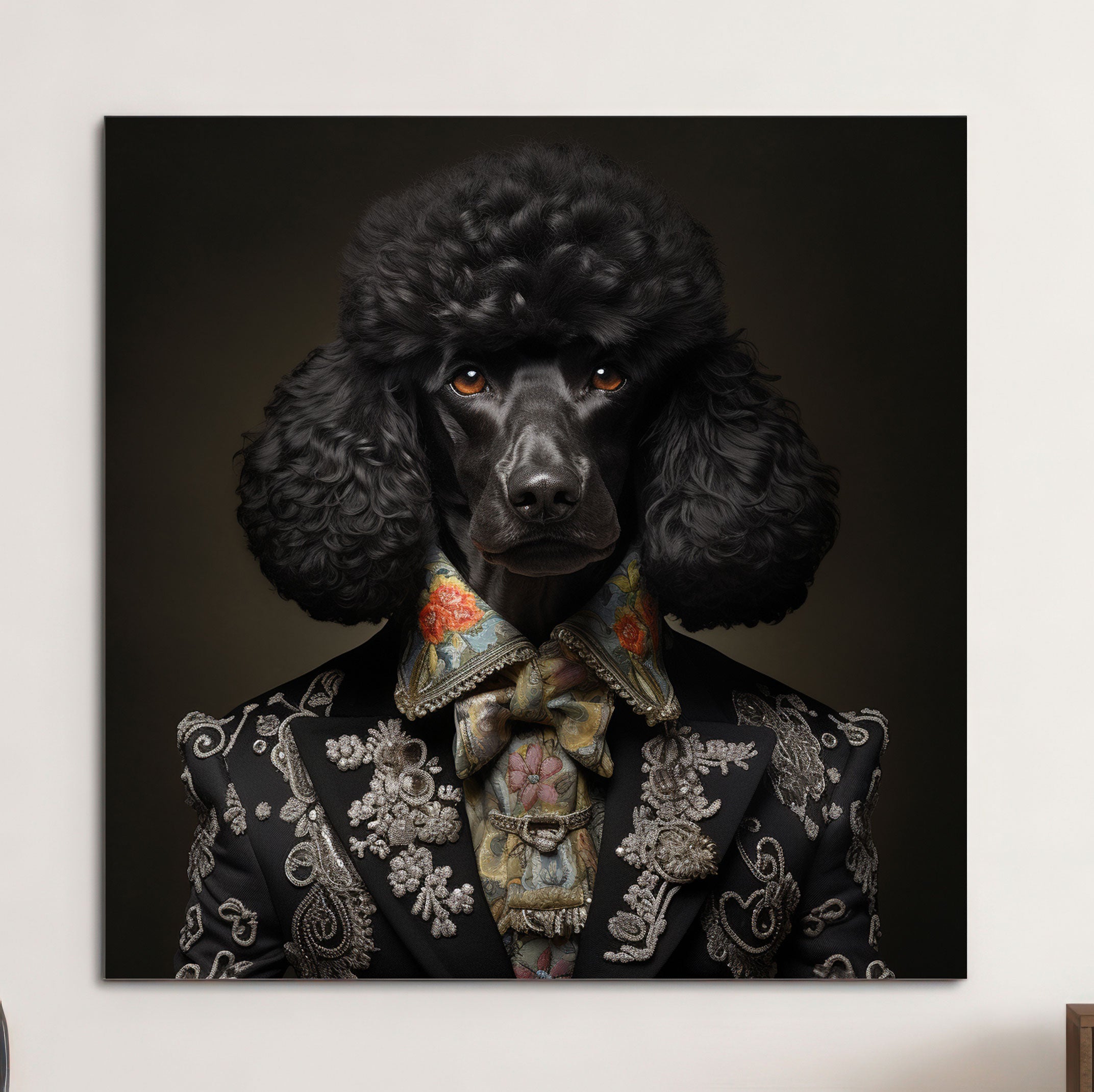Zorro Black Poodle Art Print - Poodle Wall Art