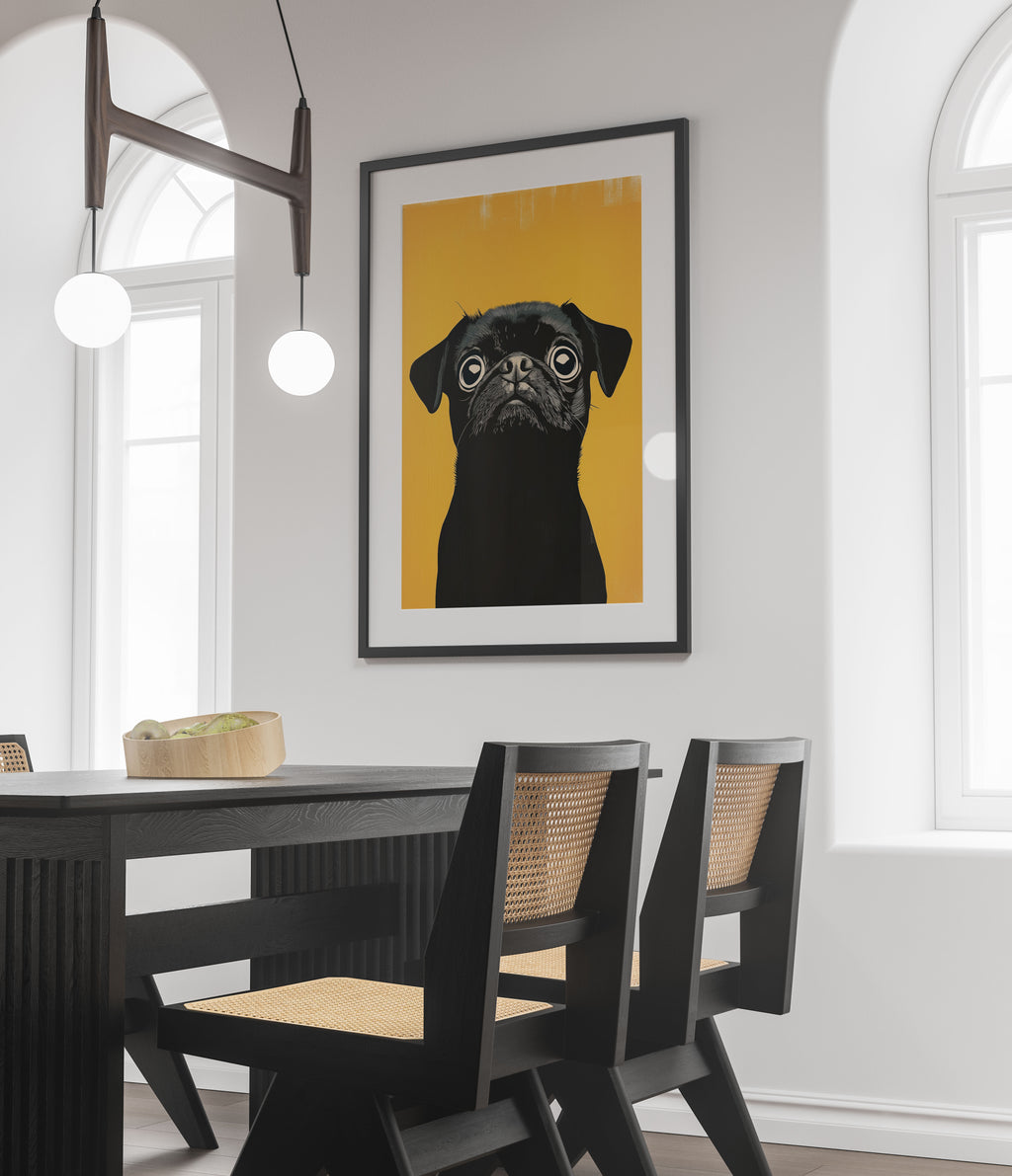 Black Pug Pop Art Print - Vibrant Dog Wall Art - Modern Pet Decor