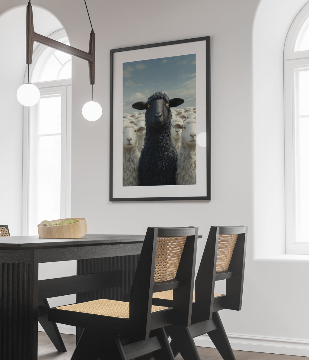 Black Sheep Art Print - Unique Wall Art