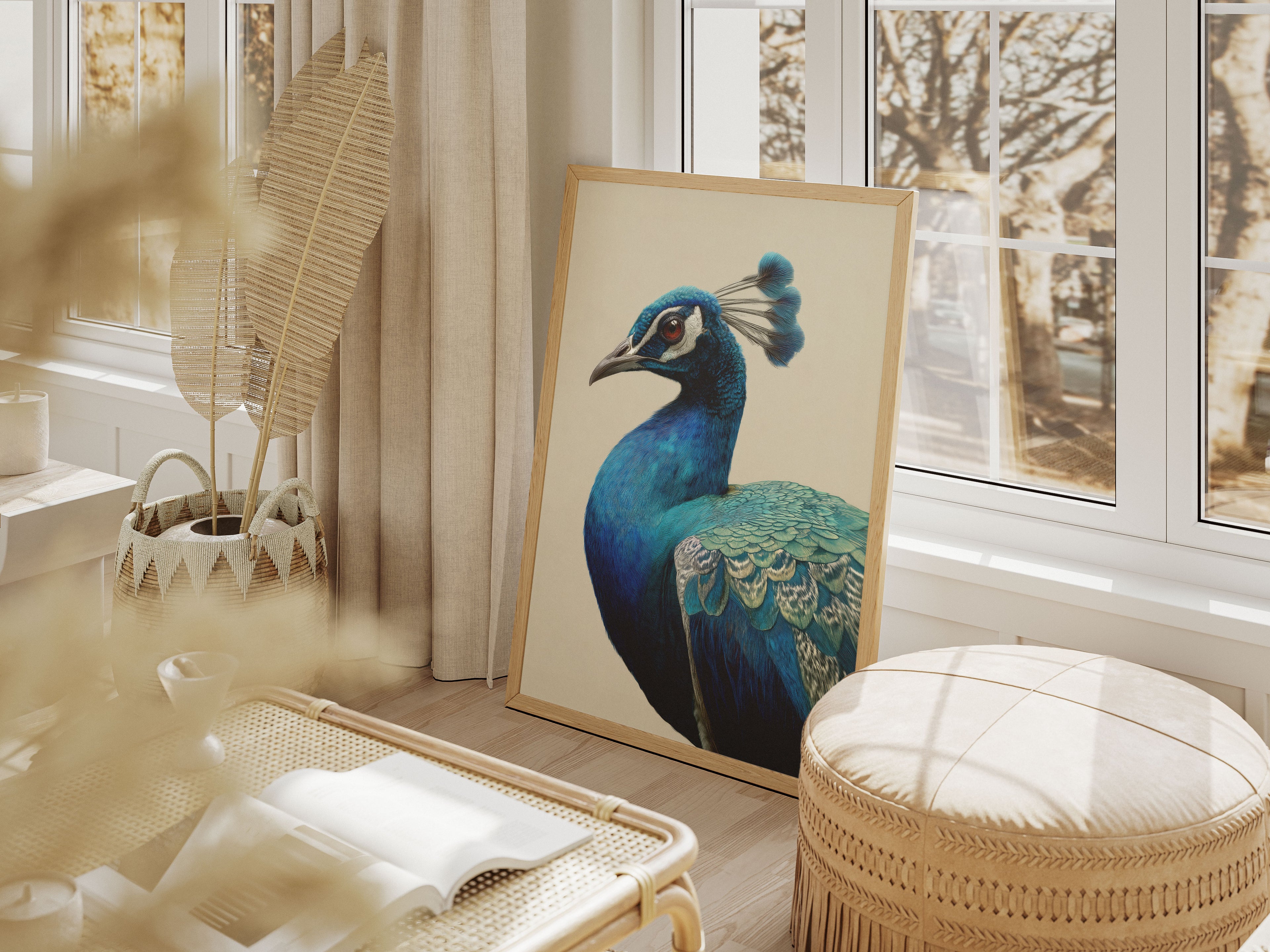 Peacock Portrait Print - Vibrant Wildlife Wall Art