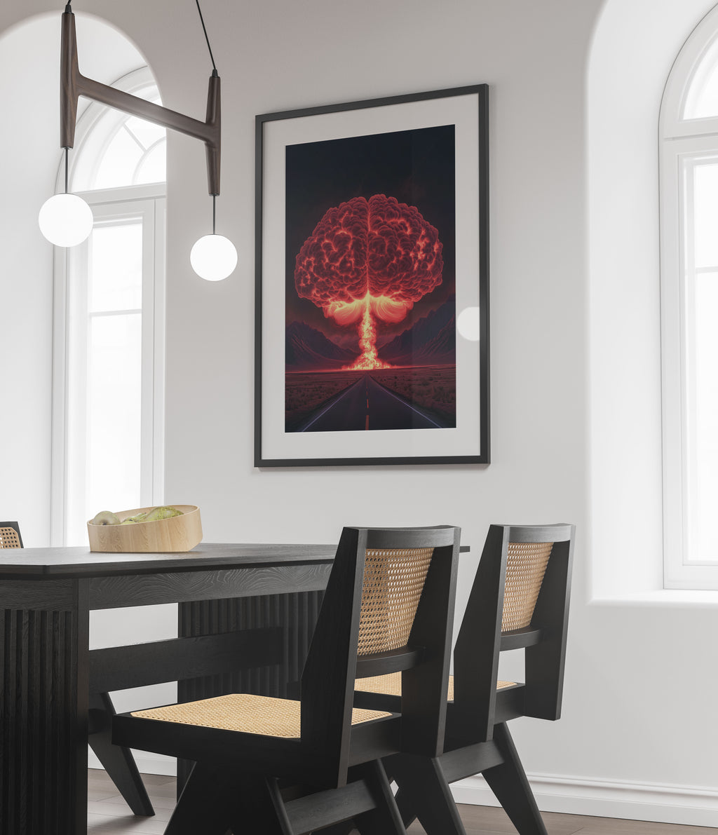 Brain Explosion Art Print - Surreal Wall Decor - Thought-Provoking