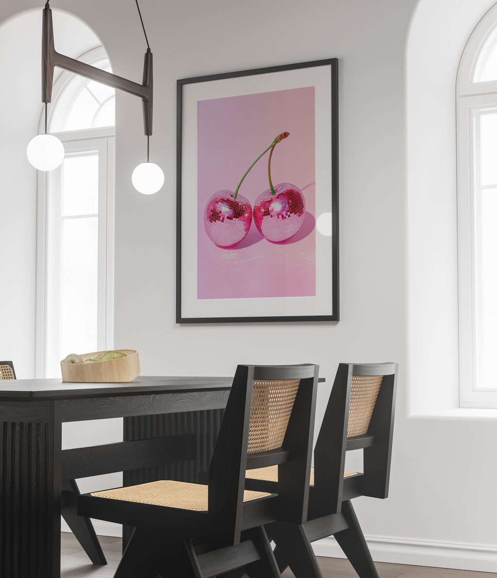 Disco Cherries Art Print - Retro Pop Art Wall Decor