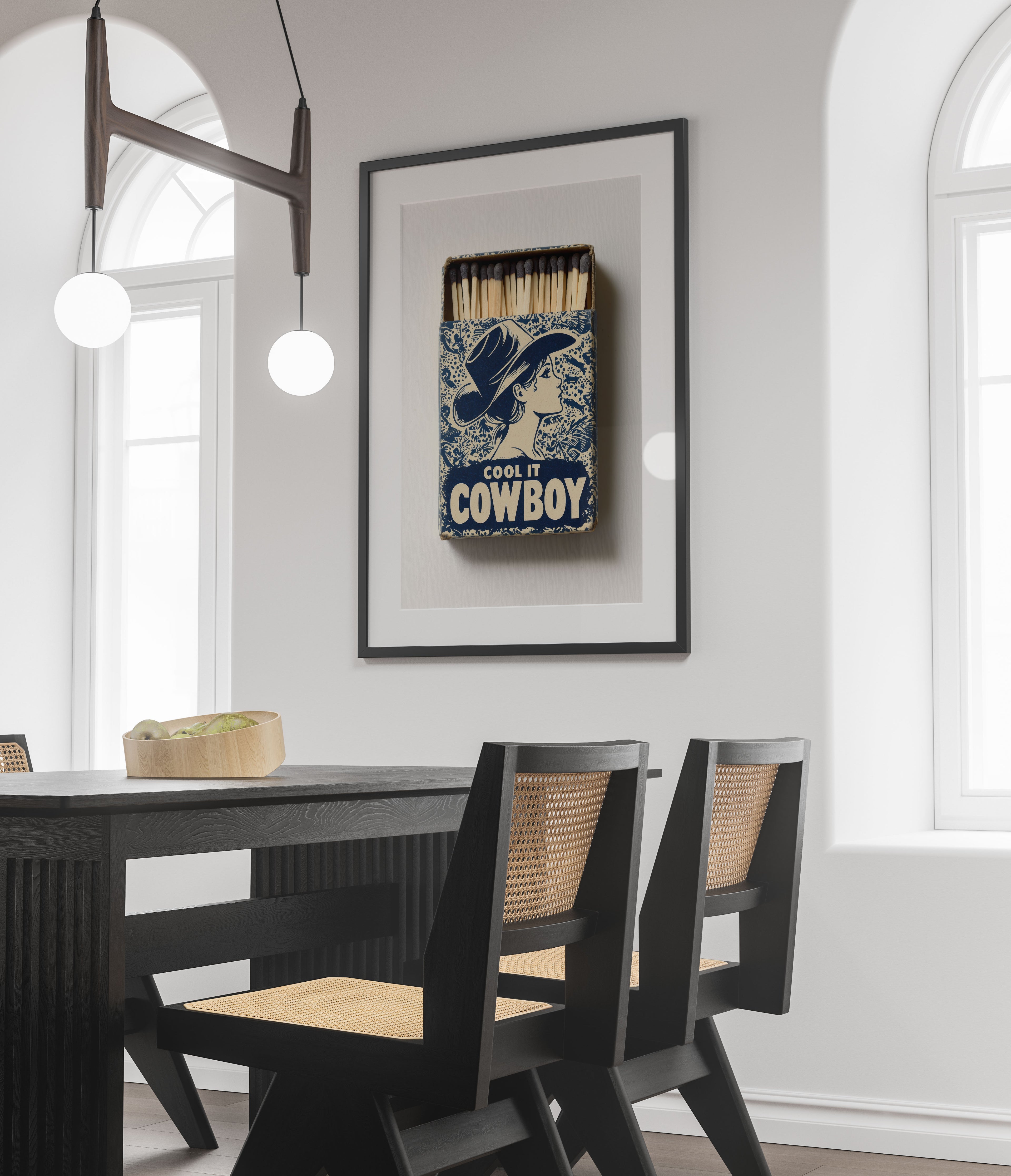Cool It Cowboy Art Print – Vintage Matchbox Design – Americana Wall Decor