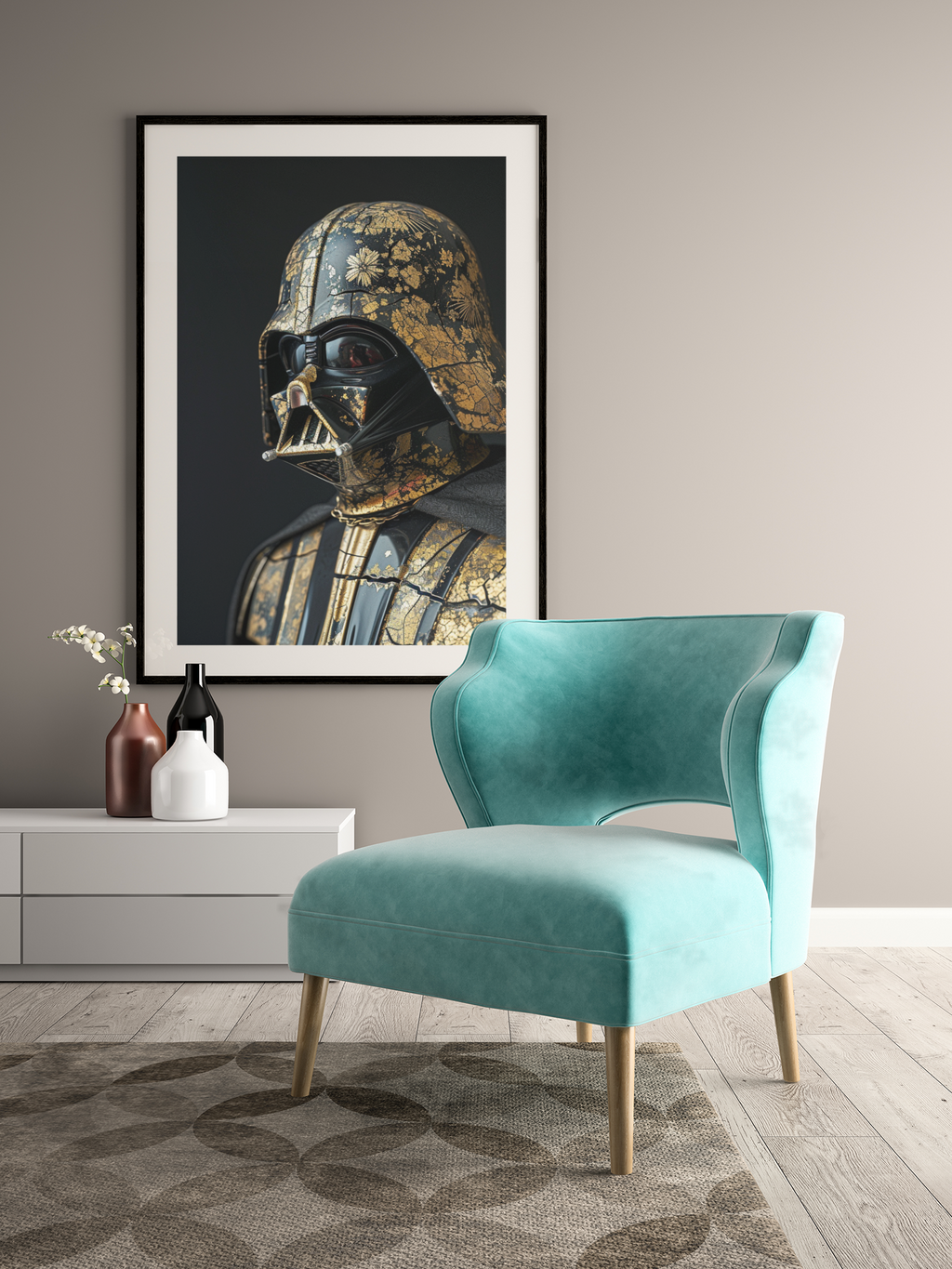 Darth Vader Kintsugi Art Print - Star Wars Poster