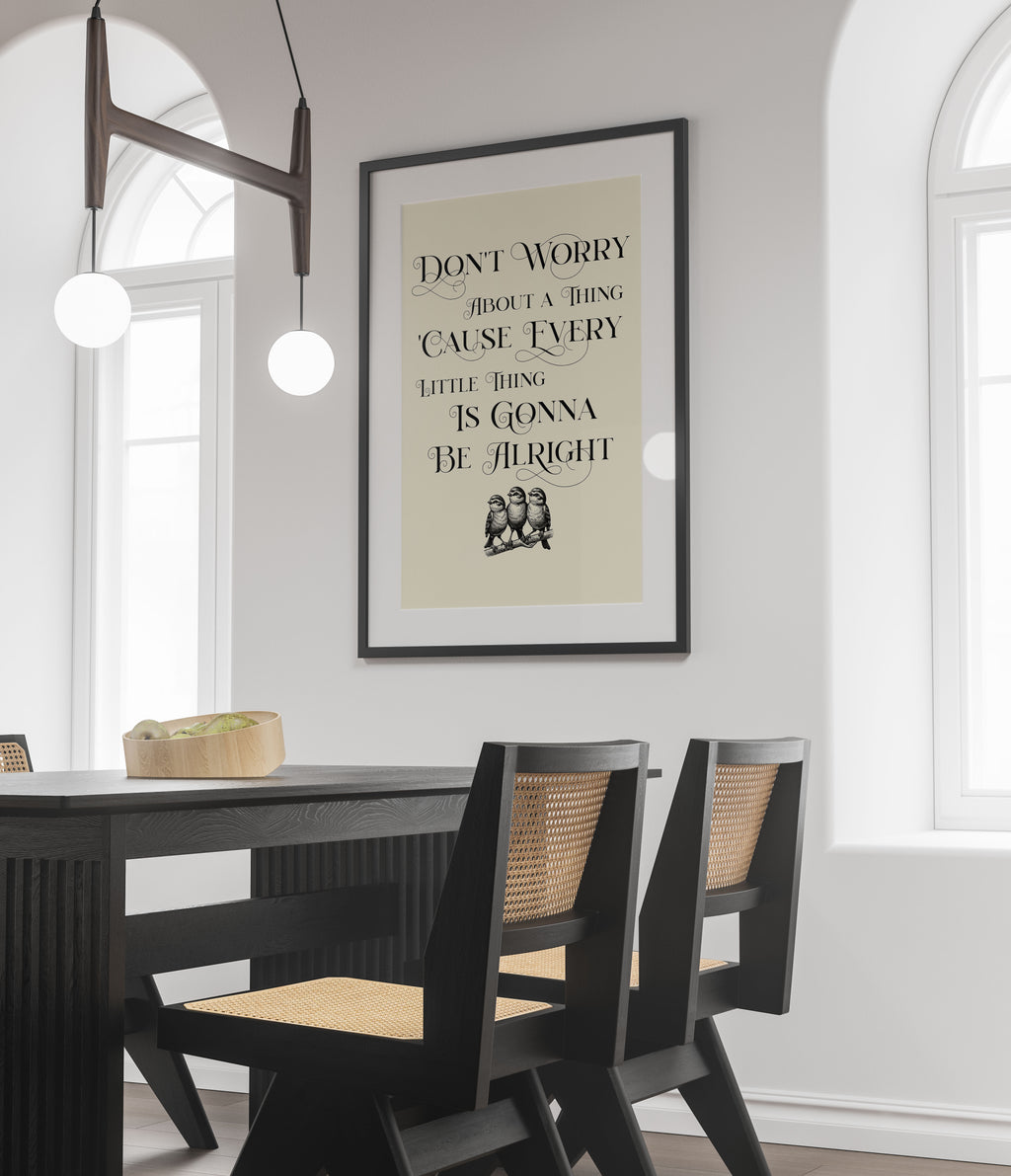 Bob Marley Quote Art Print - Three Little Birds Wall Art