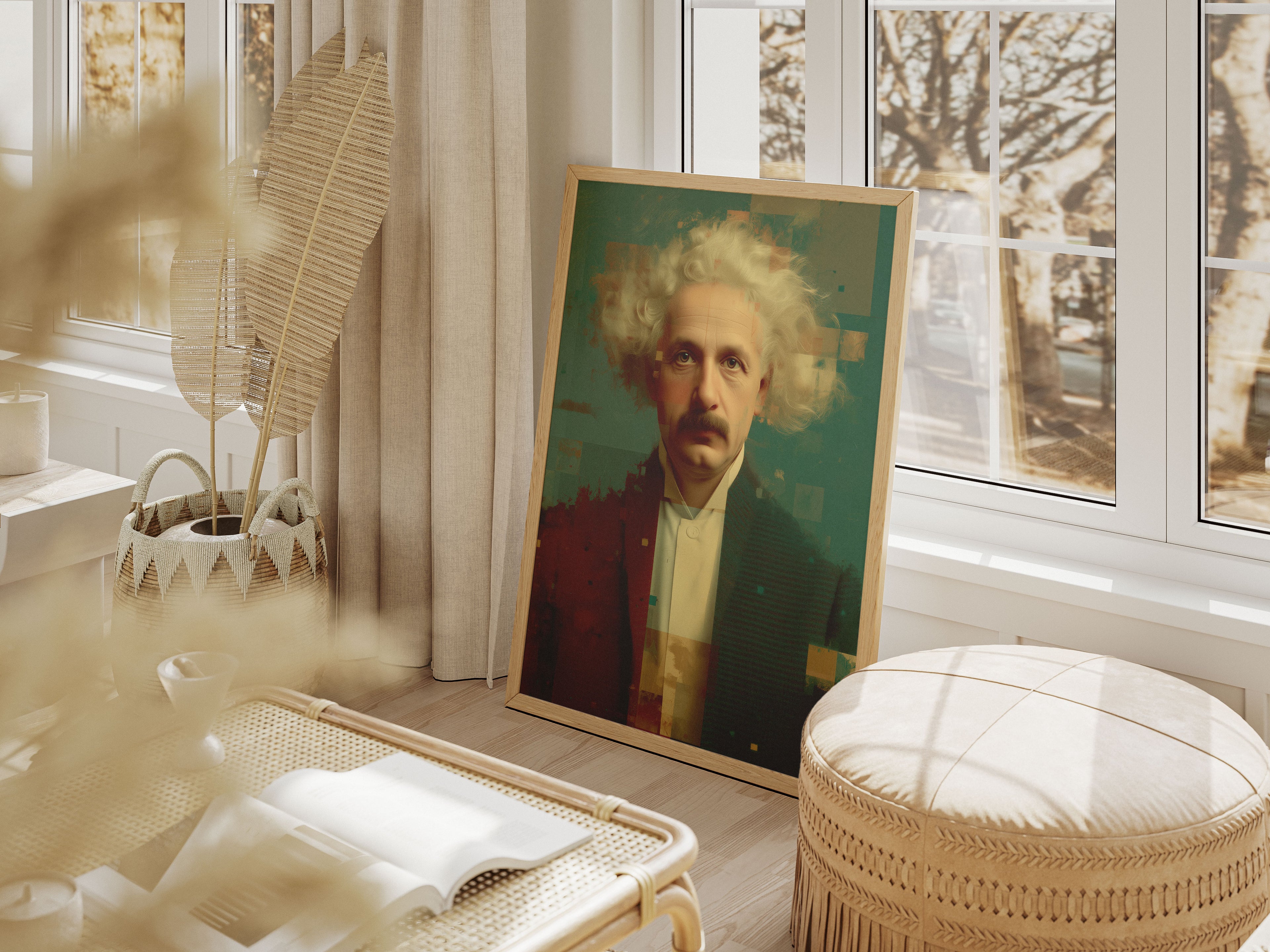 Einstein Art Print - Abstract Glitch Wall Decor
