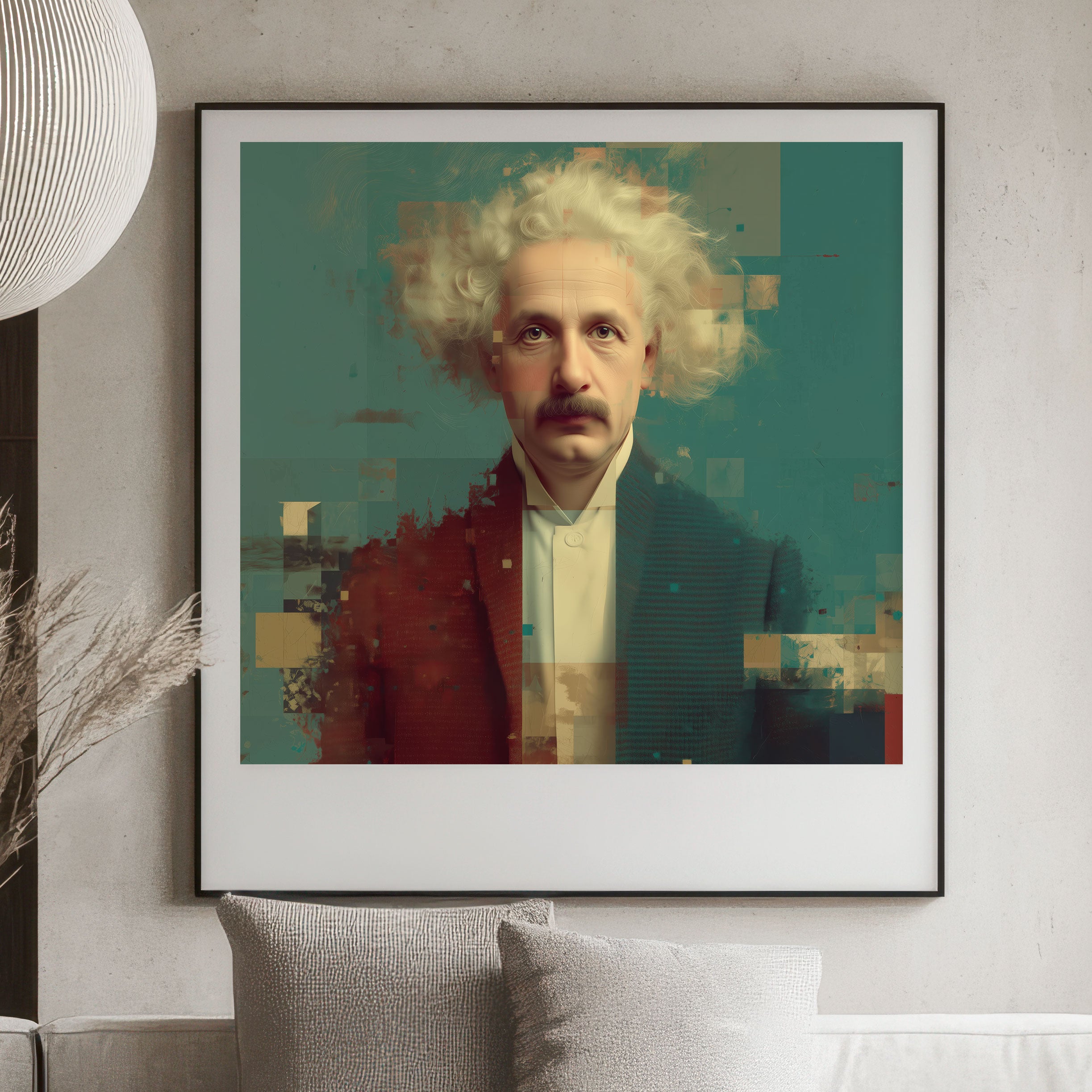 Einstein Art Print - Abstract Glitch Wall Decor