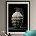 Feather Grenade Art Print - Surreal Conceptual Wall Decor