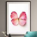 Pink Rose Butterfly Art Print - Floral Wall Art - Nature Decor