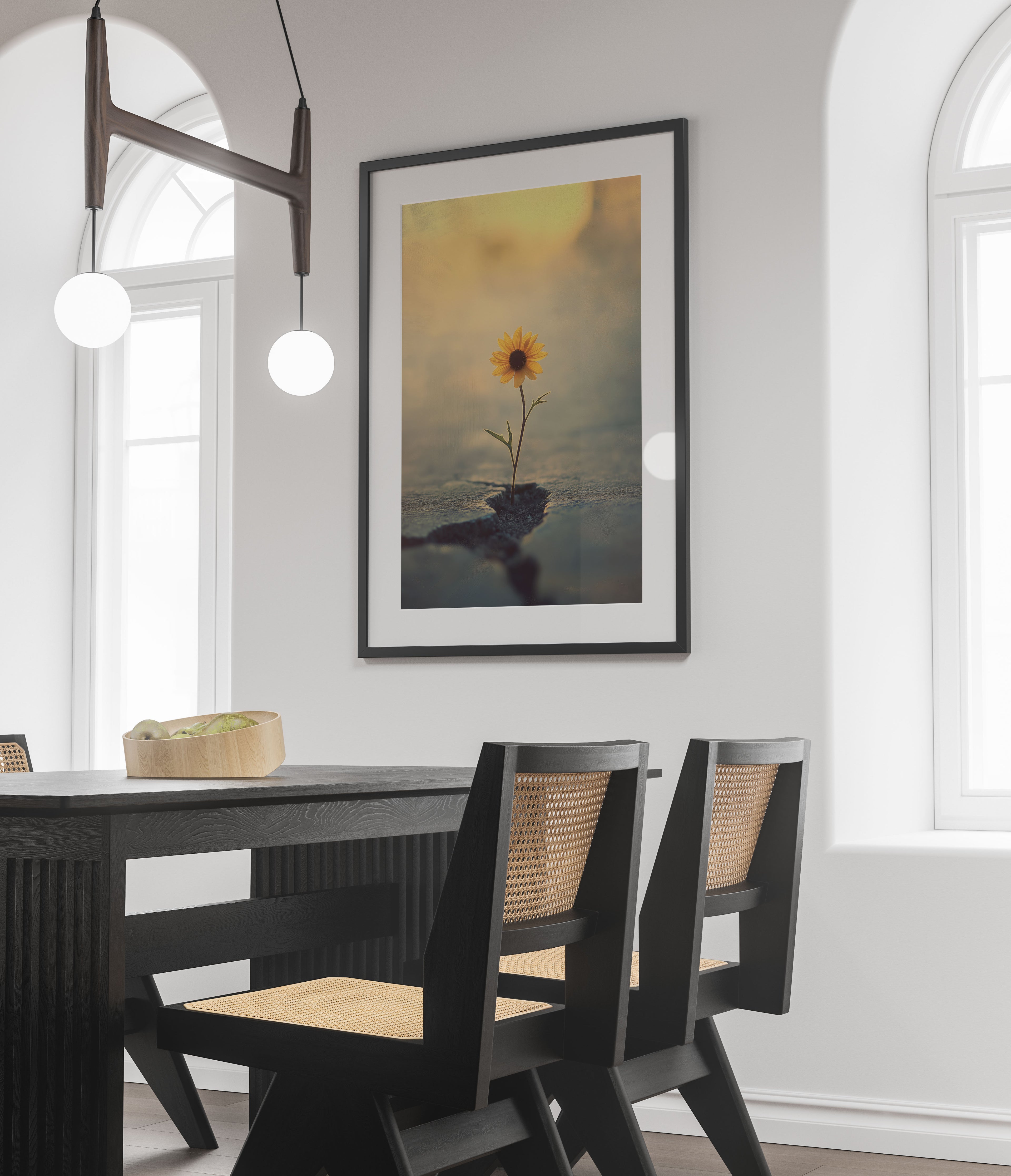 Urban Dandelion Art Print – Hope Through Concrete – Minimalist Botanical Wall Decor