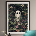 Friendly Ghost Art Print - Whimsical Wildflower Wall Art - Nursery & Halloween Decor