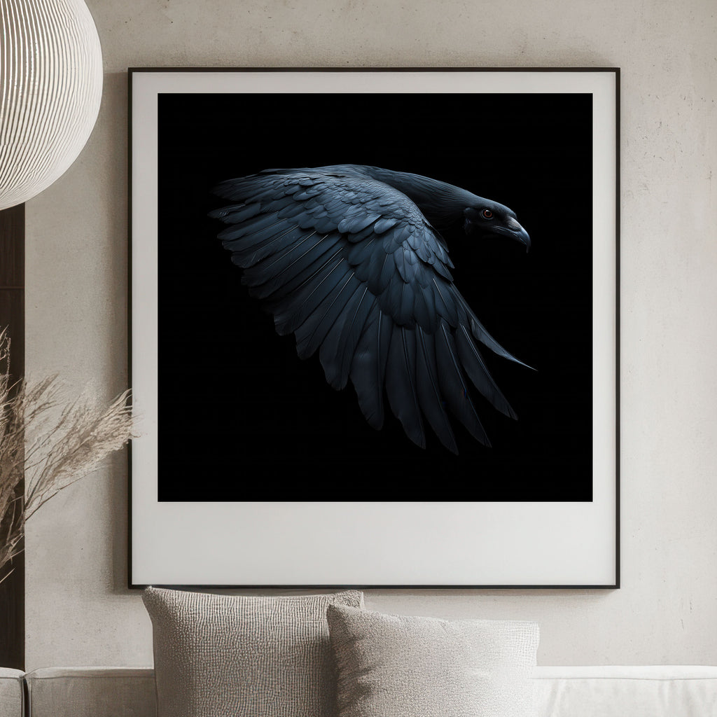 Gothic Raven Art Print - Dark Academia Wall Decor