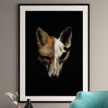 Fox Skull Art Print - Dark Academia Wall Art - Gothic Nature Photography Decor