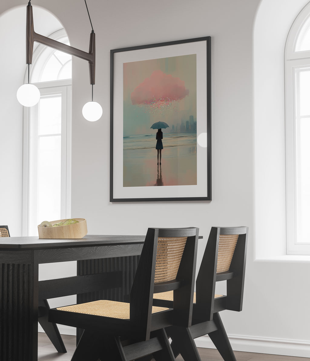 Glitter Rain Art Print - Surreal Pastel Landscape
