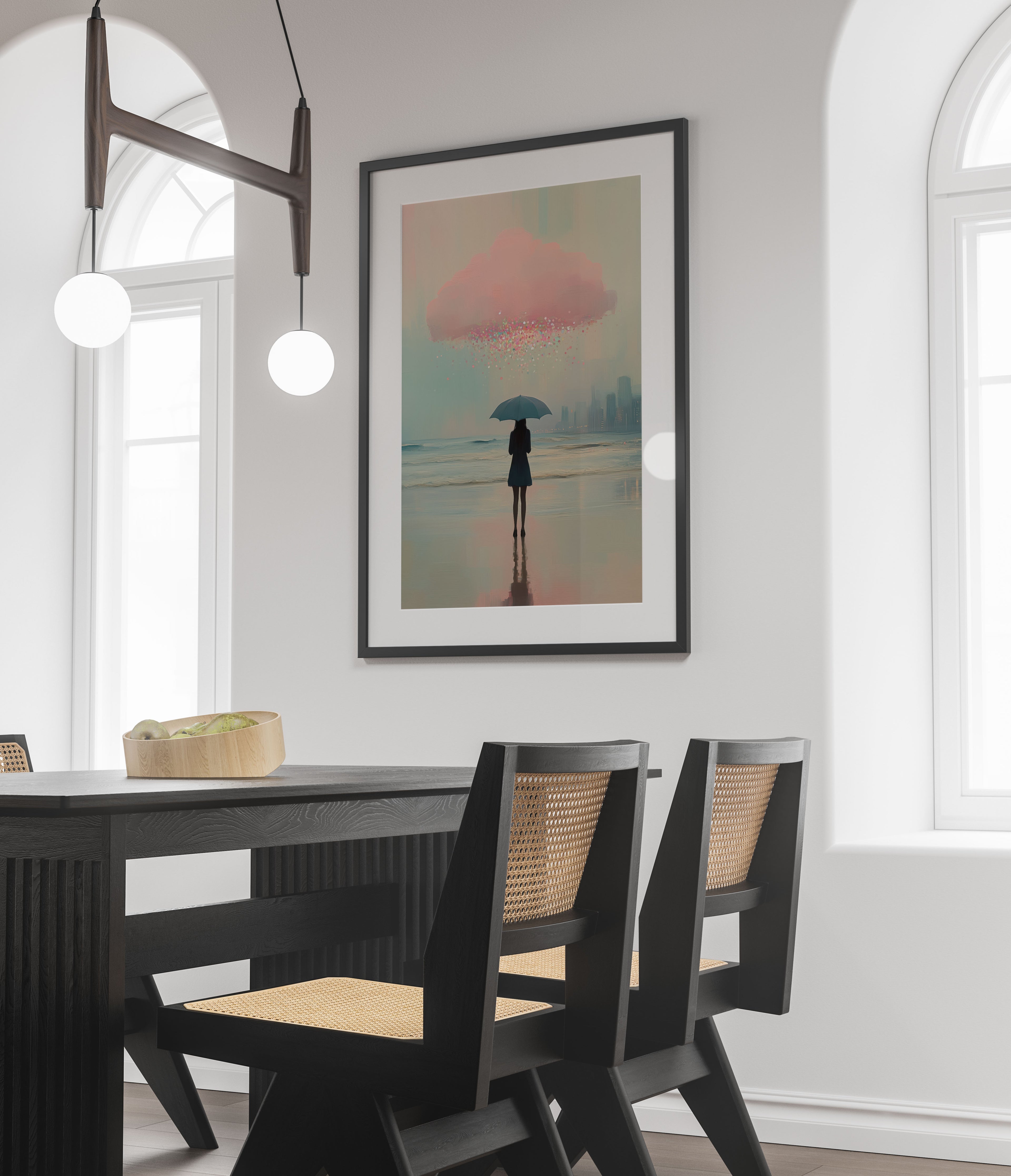 Glitter Rain Art Print - Surreal Pastel Landscape
