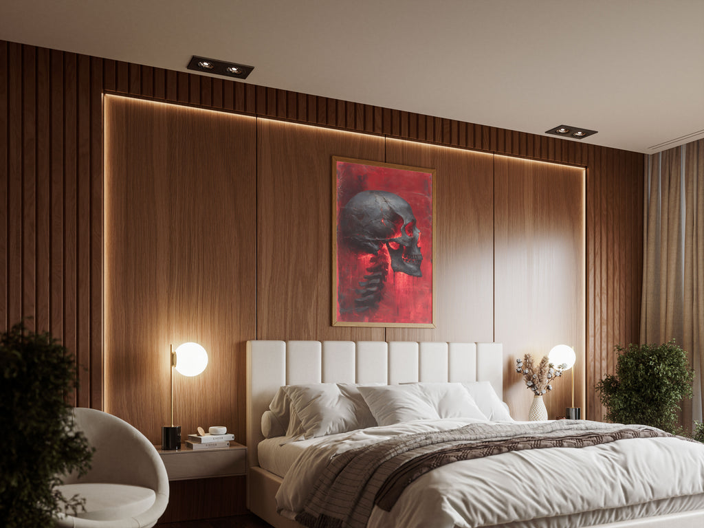 Gothic Skull Art Print - Dark Academia Wall Art