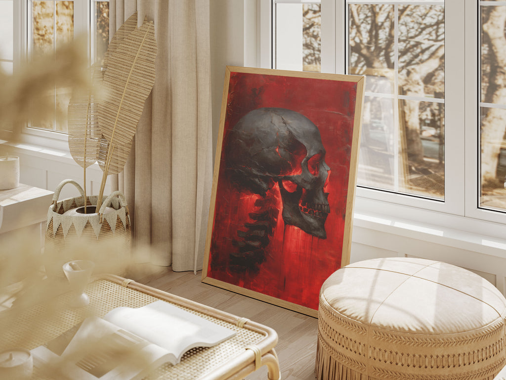 Gothic Skull Art Print - Dark Academia Wall Art