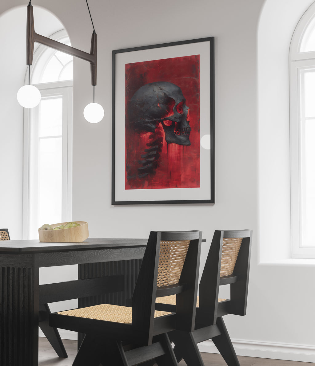 Gothic Skull Art Print - Dark Academia Wall Art