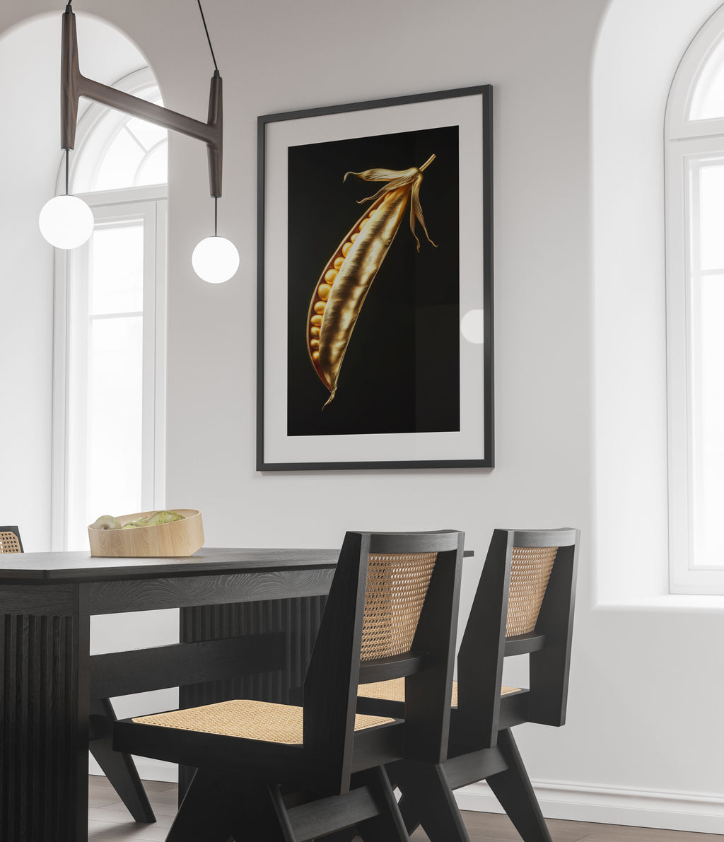 Golden Sweet Pea Art Print - Botanical Wall Art