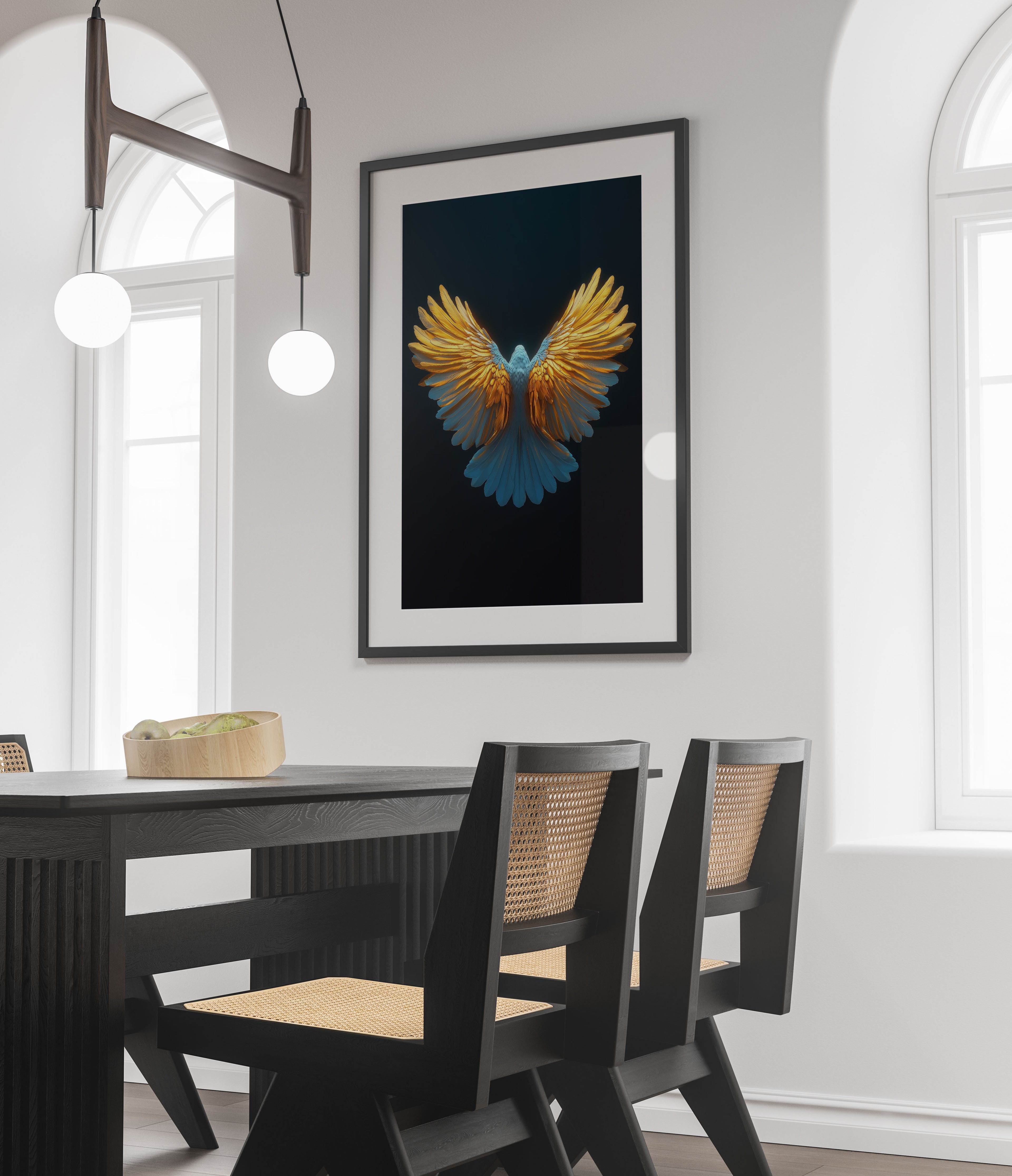 Majestic Bird Art Print - Golden Wings